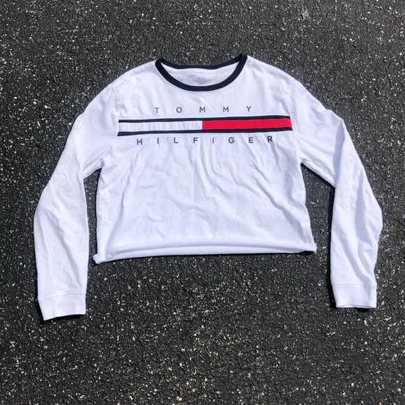 Tommy Hilfiger Tops - Tommy Hilfiger Embroidered Cropped Long Sleeve Tee